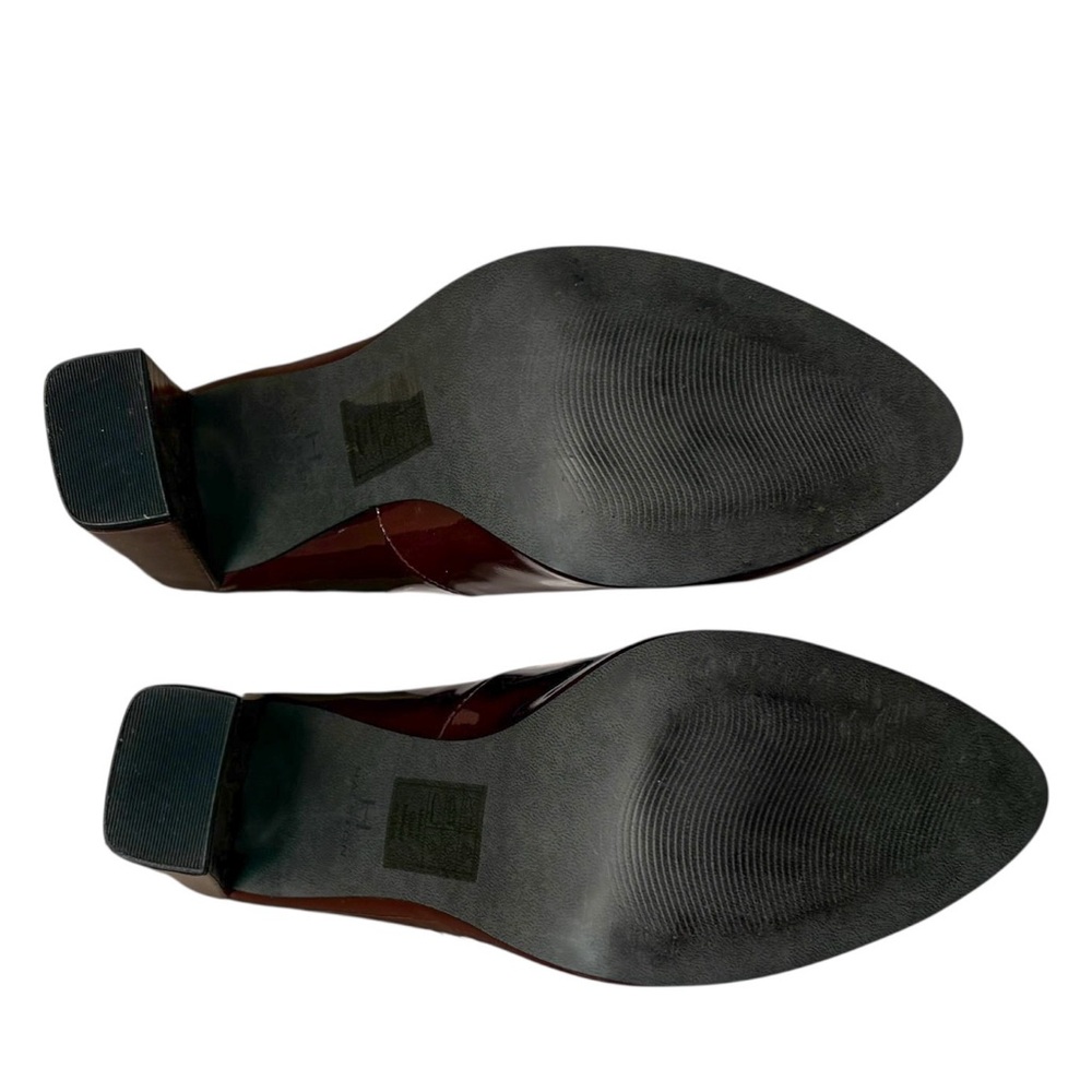 H Halston Patent Leather Mary Jane High Block Heeled Pumps - Picture 8 of 9